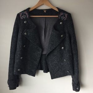 Free People Embroidered Wool Jacket 6